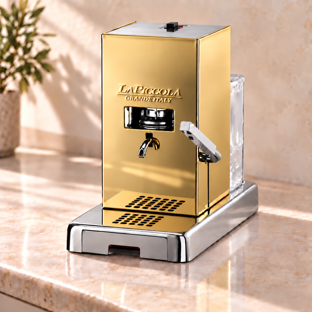 La Piccola Gold- Kaffeemaschine für Pads E.S.E - inkl. Degu-Set