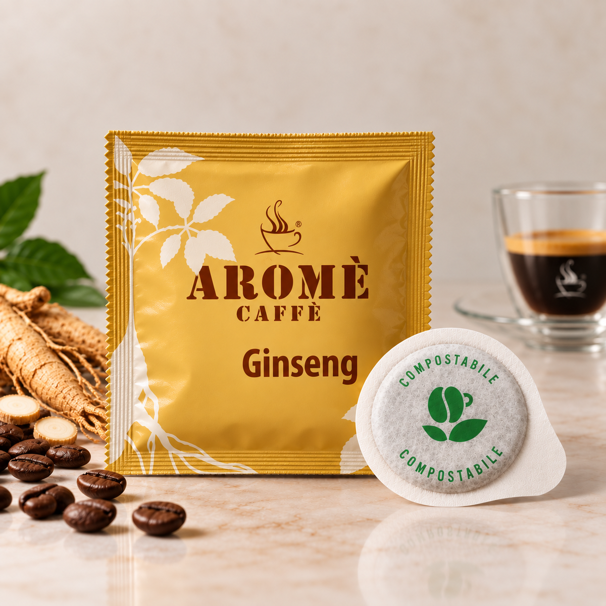 Aromè Caffè - Ginseng Pads E.S.E 44MM 25 Stk.