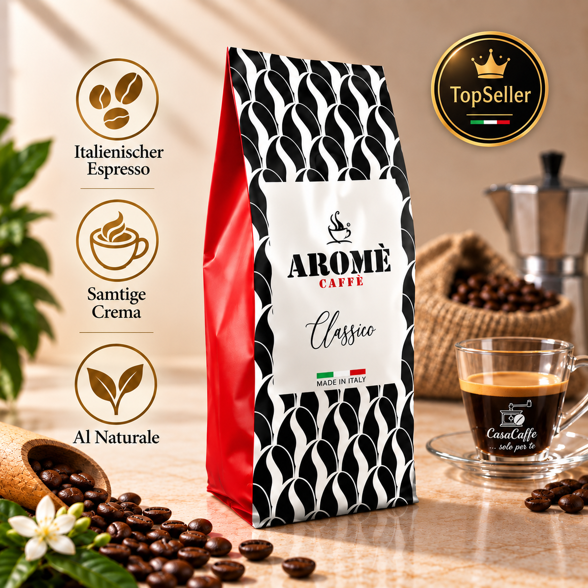 Aromè Caffè - Classic Gran Bar Bohnen 1Kg