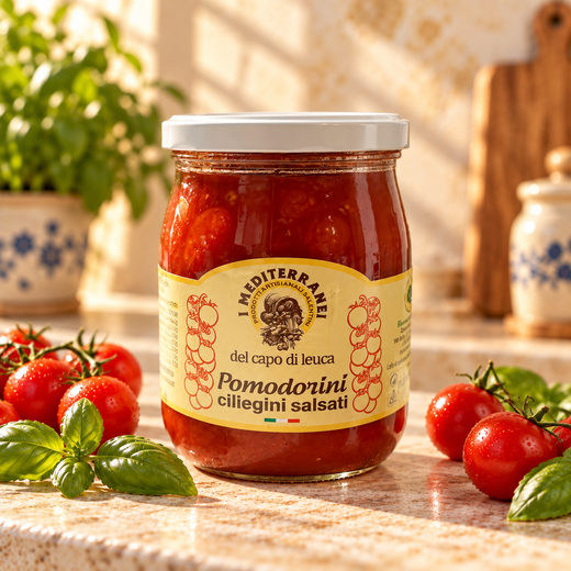 Pomodorini Ciliegini Salsati 540gr - I Mediterranei