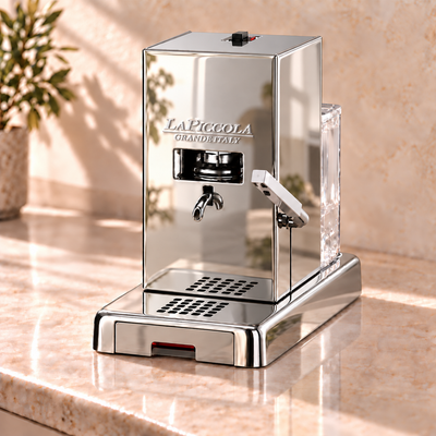 La Piccola Hochglanz - Kaffeemaschine für Pads E.S.E - inkl. Degu-Set