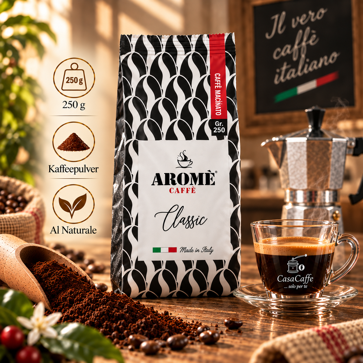 Aromè Caffè - Classic Gran Bar Gemahlen 250gr