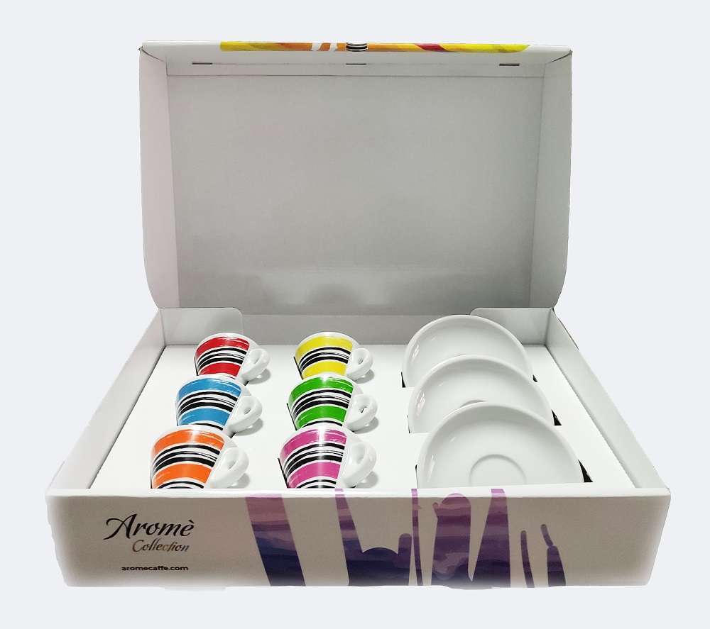 Aromè Geschenks Box Espresso Tassen - 6er Set